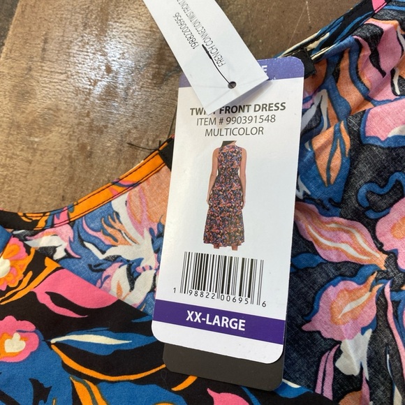 French Connection Women's Floral Sleeveless Twist Front Long Dress Size XXL - Picture 9 of 11